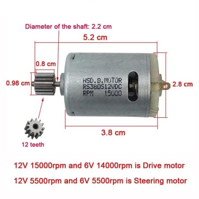 dinamo type 380 (kecil) mobil motor mainan aki asli