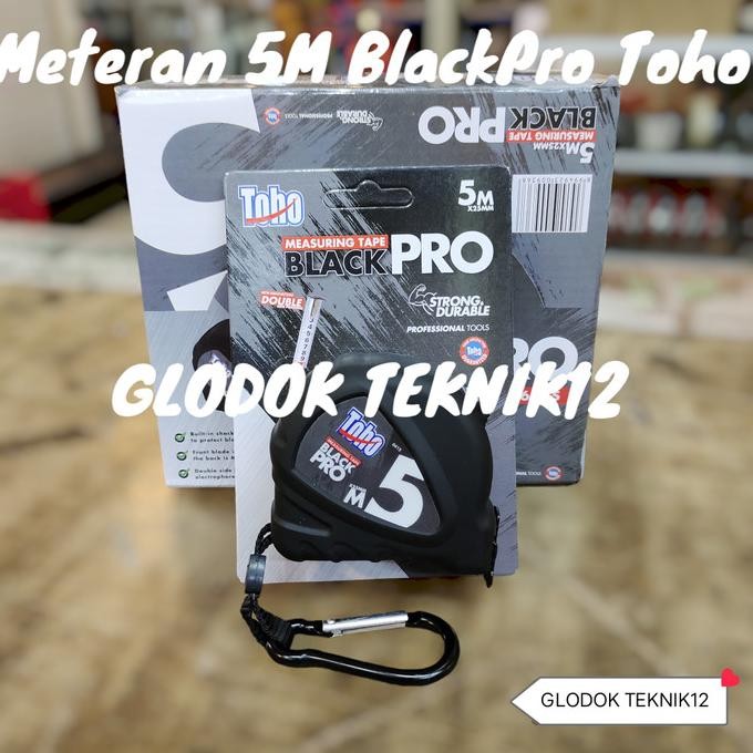 Promo METERAN TOHO BLACK PRO 5 METER / METERAN TUKANG 5 METER TOHO
