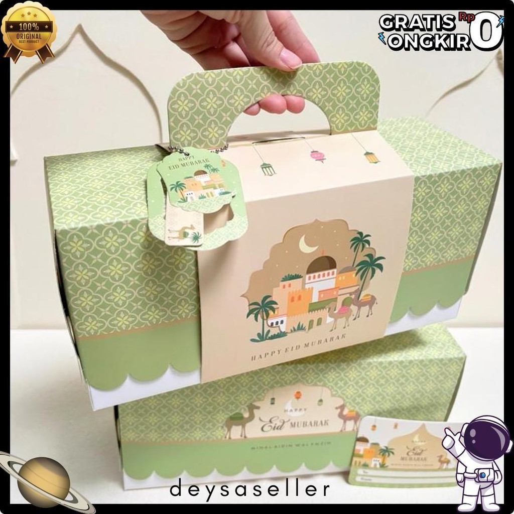 

5 Set Box Tenteng Chana 27.5X9.5X13Cm Box Lebaran Idul Fitri 3 Toples 500/600/800Ml Mr1 Terlengkap Dan Termurah