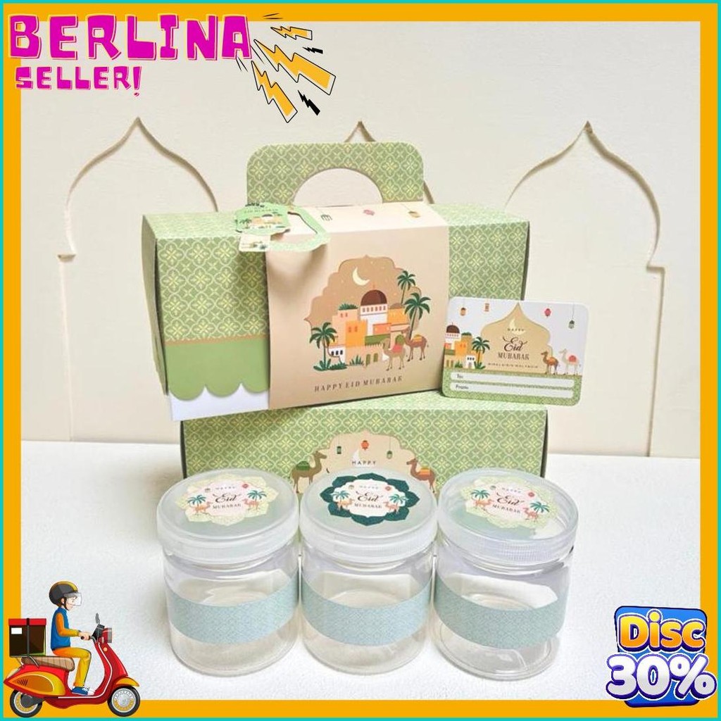 

5 Set Box Tenteng Chana 27.5X9.5X13Cm Box Lebaran Idul Fitri 3 Toples 500/600/800Ml Mr1 Flash Sale! Diskon Hingga 70%