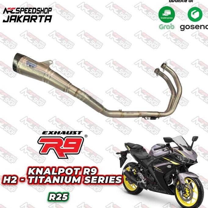 Diskon Knalpot R9 H2 New Titanium R25 / Mt25 Fullsystem