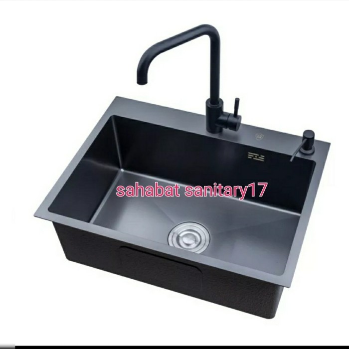 Kitchen Sink Stainless Black Hitam 50 x 40 Cm