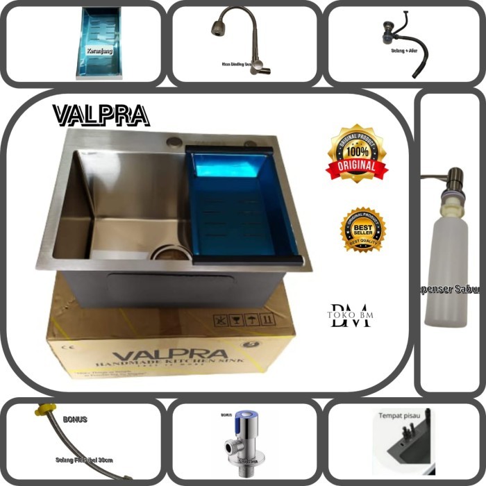 kitchen sink valpra 5040 stainless sus 304/paket sink valpra 5040