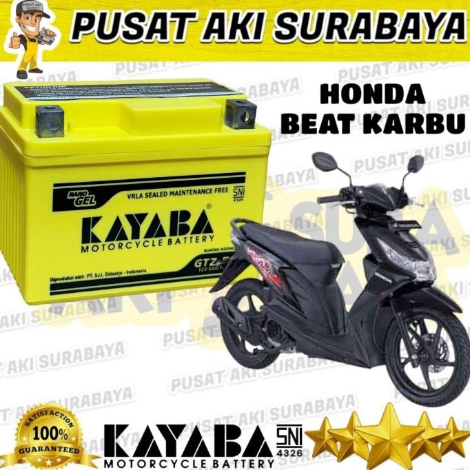 original aki kering motor accu kayaba gtz5s honda beat karbu vario 110 asli