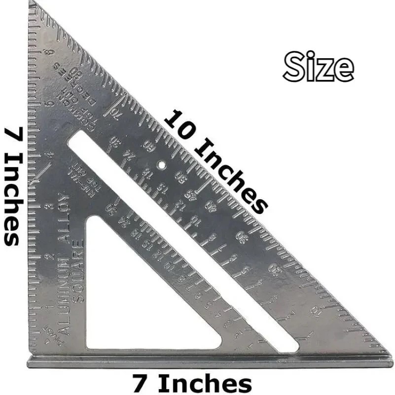 BARU 7 "Aluminum Alloy Triangle Ruler Precise Angle Ruler Aluminum Alloy Woodworking Measurement Woo