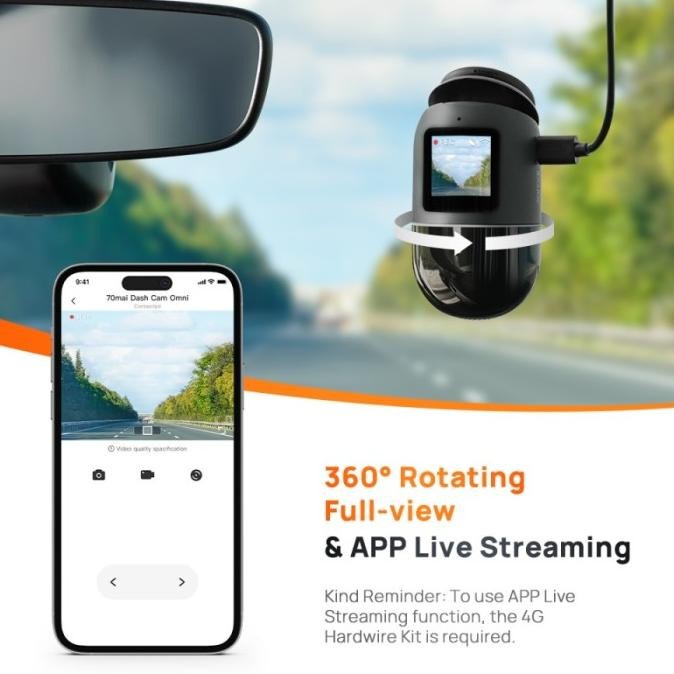 Grosir 70Mai Dash Cam Omni X200 360 4G Gps Full Hd 1080P Dashcam Mobil Car