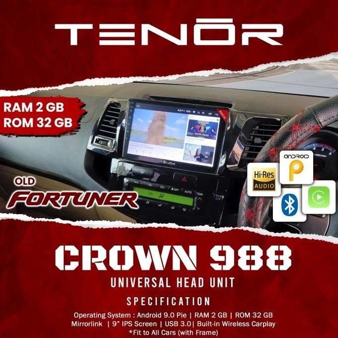 Grosir Head Unit Android Universal Tenor Crown 988 Ram 4Gb