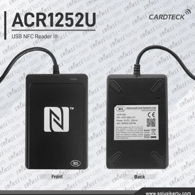 Acr1252U Usb Nfc Reader Iii Nfc Certified Forum Reader Rfid 1 Sam Slot