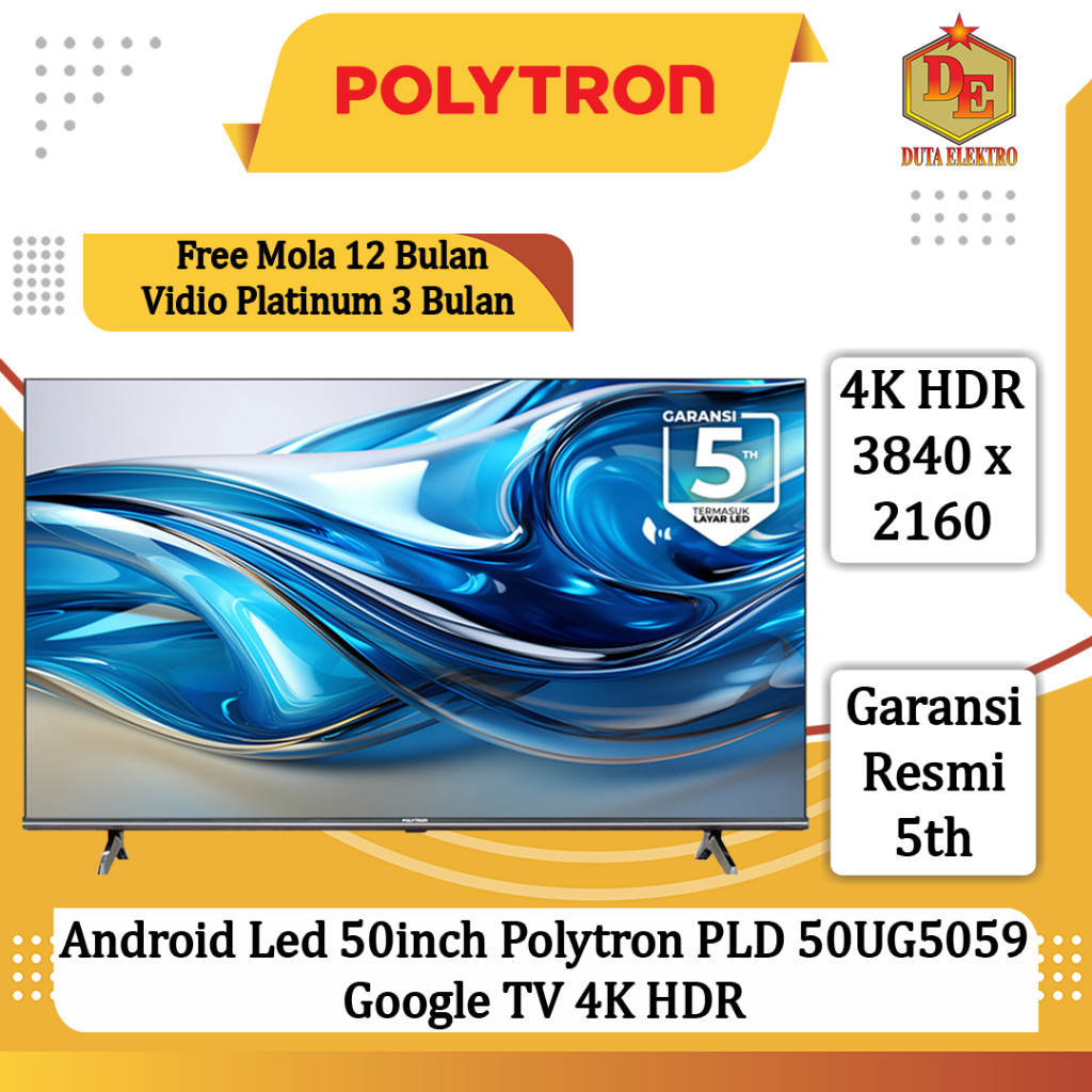 Android Led 50inch Polytron PLD 50 UG 5059 Google TV 4K HDR