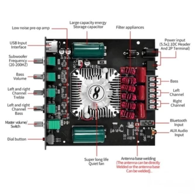 ZK-HT21 160WX2 + 200W AMPLIFIER 2.1 160WX2 + 200W BLUETOOTH