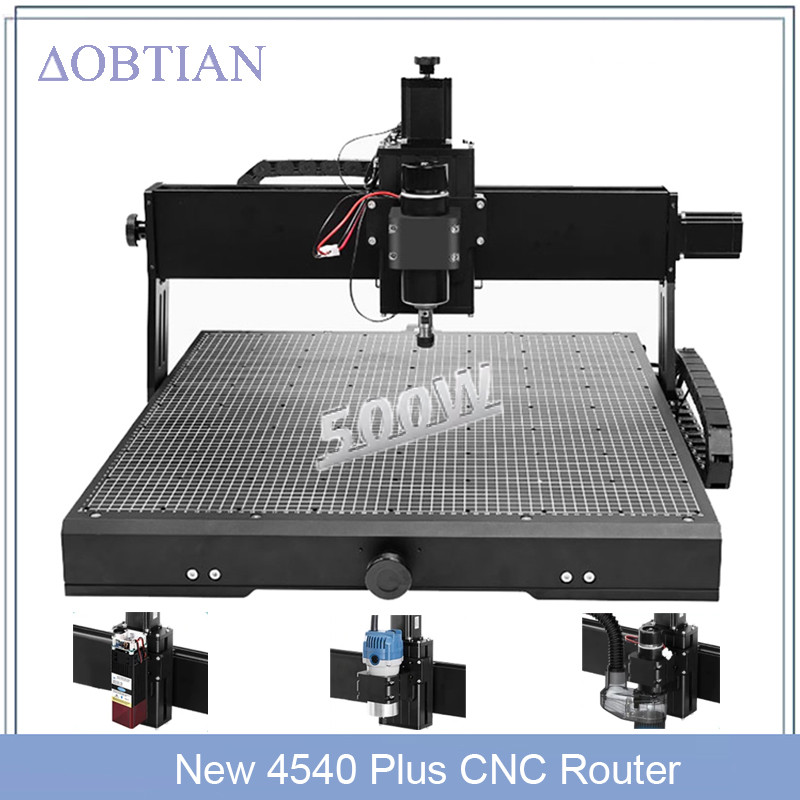 JBS New 4540 Plus CNC Router,3-Axis Ball Screw CNC Full kit Linear Rail Precise CNC Router,Laser Eng