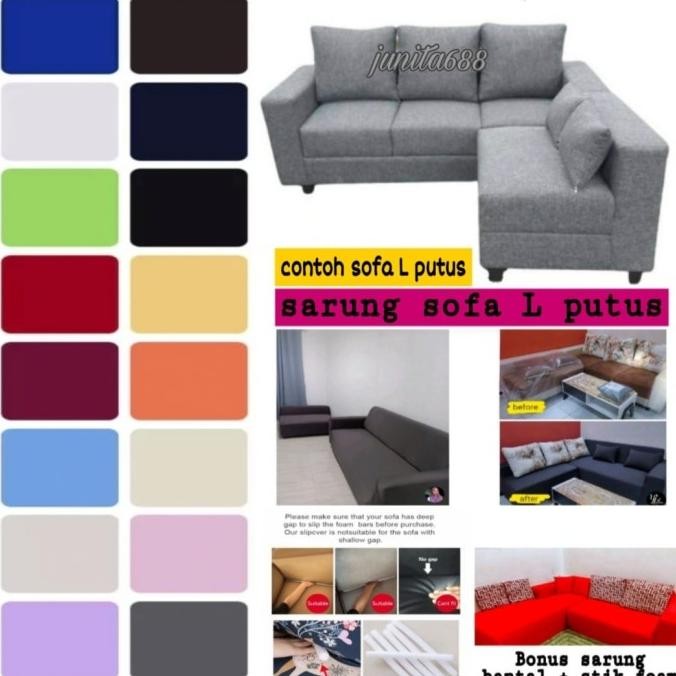 COVER SOFA BENTUK L PUTUS / SARUNG PENUTUP SOFA L PUTUS ELASTIS
