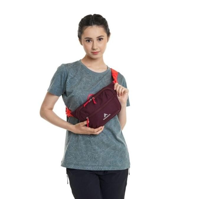 Tas Selempang Eiger Spacious 910008821 Maroon Waist Bag Ws Wanita Pria Pinggang Sling Original Tokon