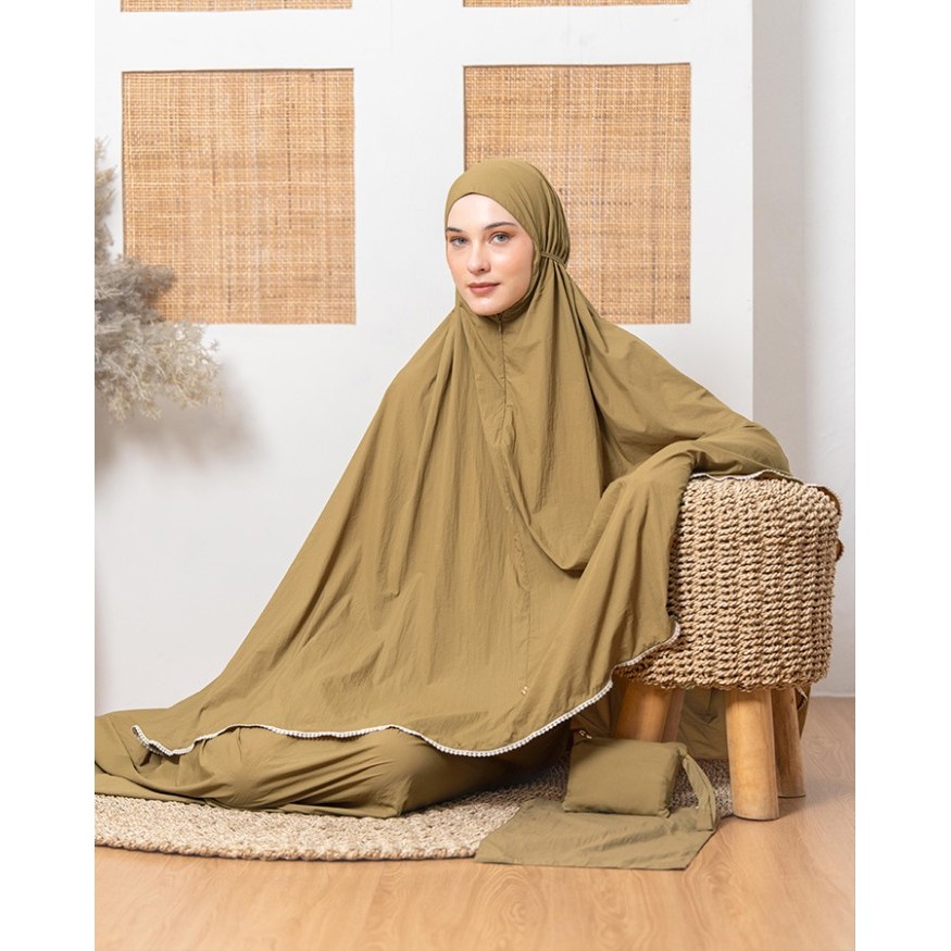 Heaven Lights - Sabeen Prayer Set - Mukena Travel Soft Parasut Polos Asli 100%
