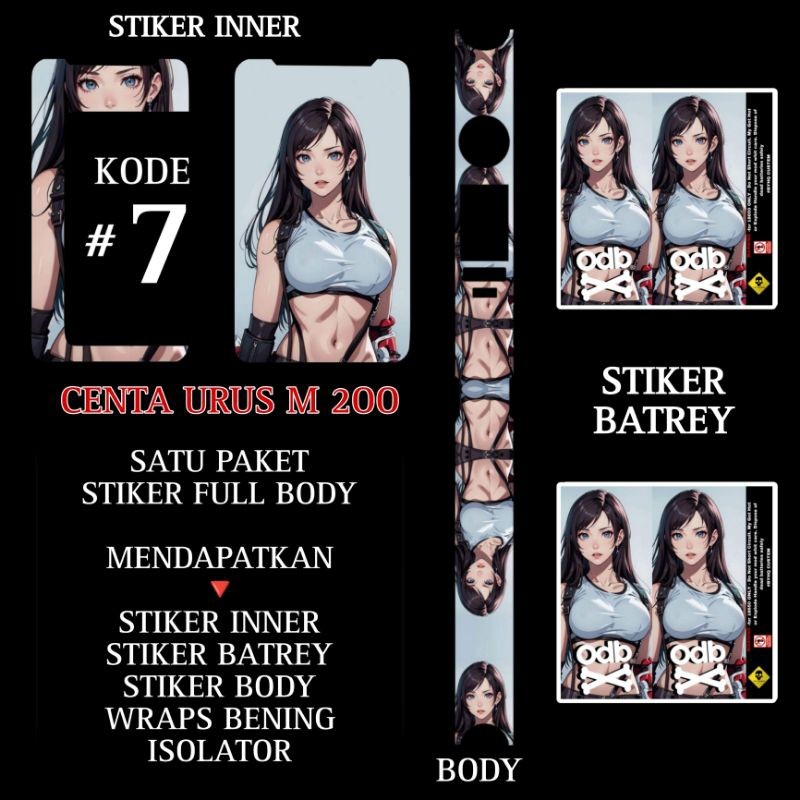 

Premium Cut - Stiker Vinil Laminasi Tipe M200 Kode 7 Garskin Stiker / Case Custom Terlaris 2PCS/ Fullbody