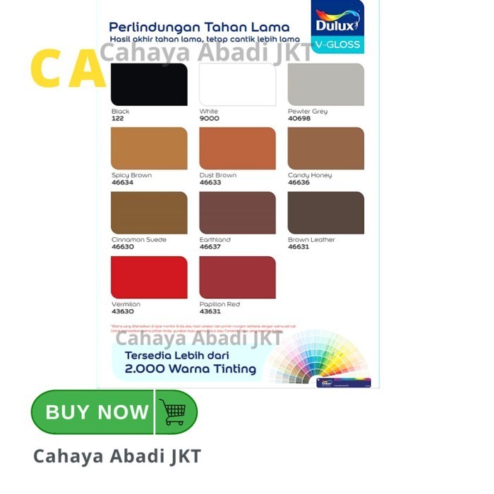 CAT MINYAK KAYU DAN BESI DULUX VGLOSS Terbaru