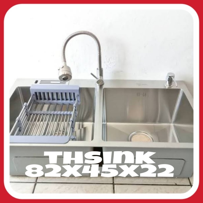 KITCHEN SINK THSINK 8245 STAINLESS ORIGINAL BERKUALITAS PAKET LENGKAP