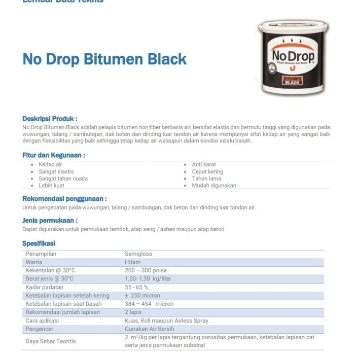 NO DROP BITUMEN BLACK 20KG (PAIL) Promo