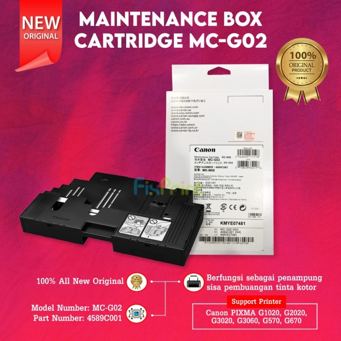 Maintenance Box MC-G02 Cartridge Original G1020 G2020 G3020 G570 Canon