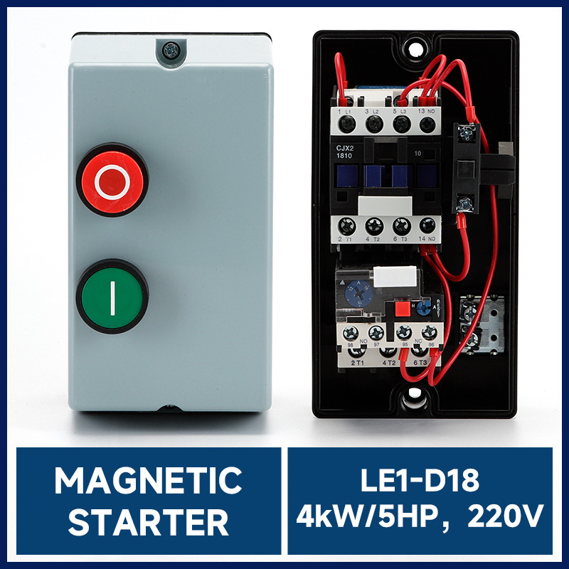 HWG Magnetic Starter LE1-D18  220V 50/60HZ     4KW/5PH   Plastic Housing Motor Starting Switch QCX2(