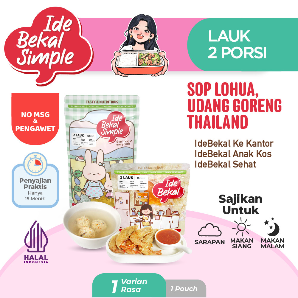 

Idebekal Simple Sup Lohua & Udang Saus Thailand / Menu Family 2 Lauk