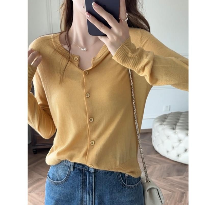 Rajut Cardigan Wanita - Rajut Korean Style - Rajutan Lengan Panjang -  Mantel Rajutan 003