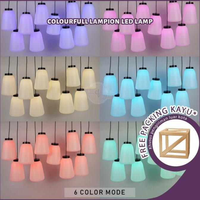 @=@=@=@=] Lampu Hias Gantung Minimalis Warna Warni Colourfull Lampion Led Lamp