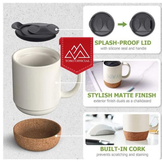 CORK MUG GELAS CANGKIR KOPI TEH KERAMIK NORDIC CERAMIC MUG CORK BOTTOM