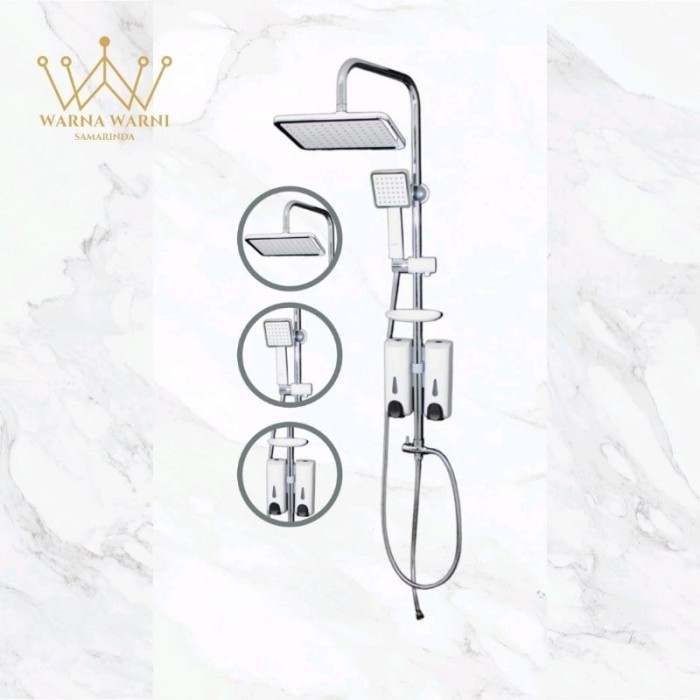 :<:<:<:<] Shower Tiang GTWO 505 White + Tempat Sabun