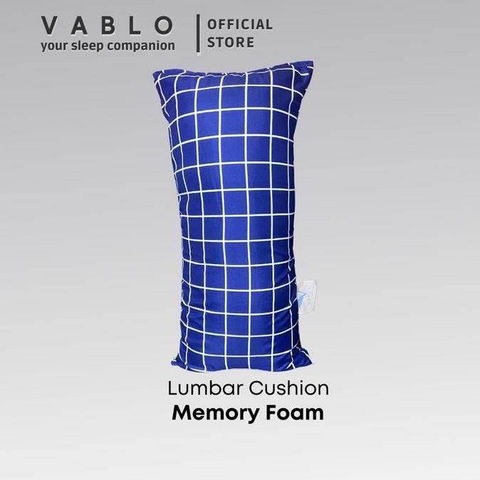 Grosir Vablo Bantal Lumbar Cushion Memory Foam Micro - Motif Biru