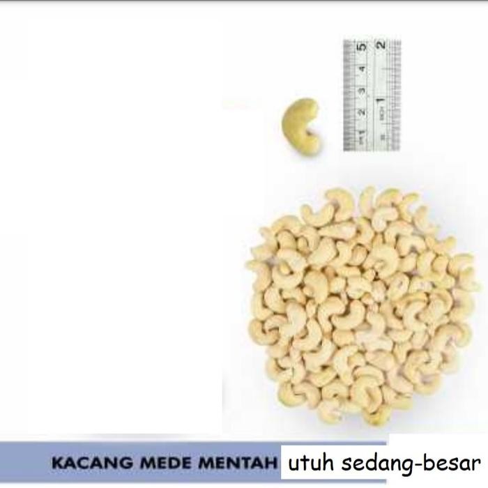 

1000gr Kacang Mede Sulawesi - Mentah dg Varian Besar/Jumbo- Sedang Besar - Belah 2 Packing Dus +