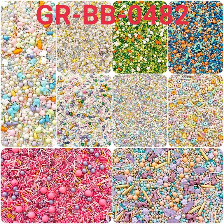 

GR-BB-0482 Sprinkles 100gr ekor duyung donat wortel ikan kenari daun (sprinkles)