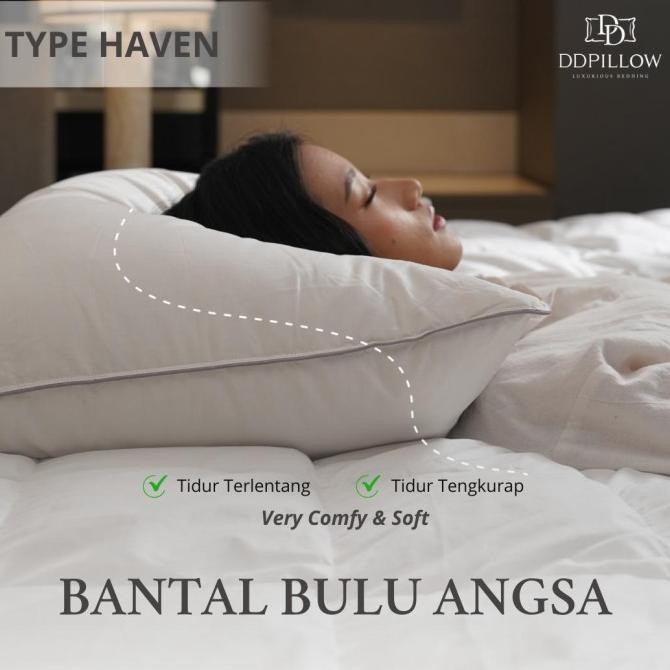 Murah Set 1 Bantal & 1 Guling Bulu Angsa Asli Hotel Bintang 5, Type King Haven