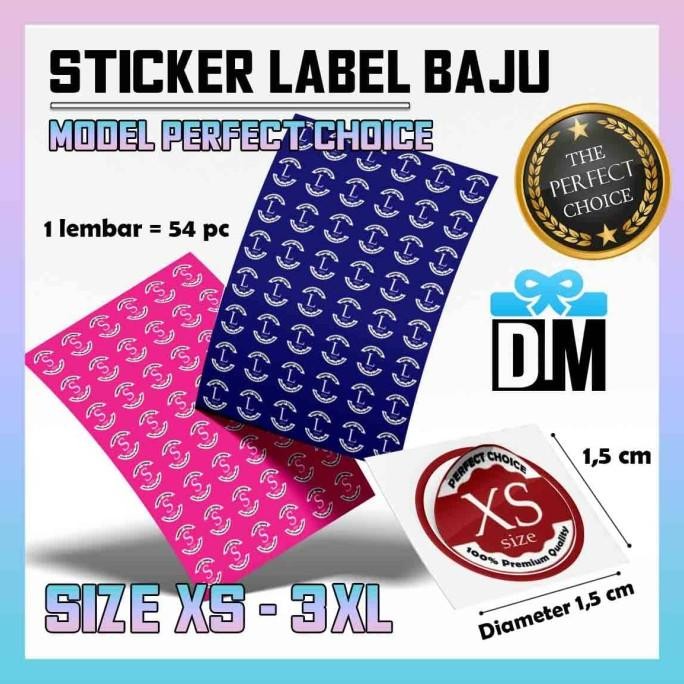 

] Sticker Ukuran Baju Perfect Choice All Size Celana Jaket Kaos dalam