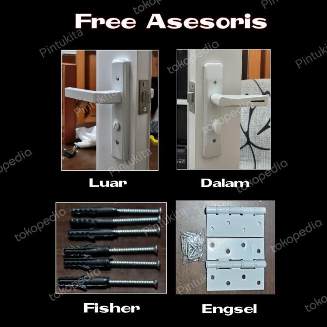Best Pintu Full Aluminium-Ppa 08-Full Kaca Es 5Mm-Ornamen-Putih