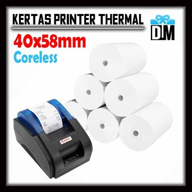 

Buruan beli] Kertas Struk Bill Bon Belanja Thermal 58mm 60mm Coreless Tanpa Pipa