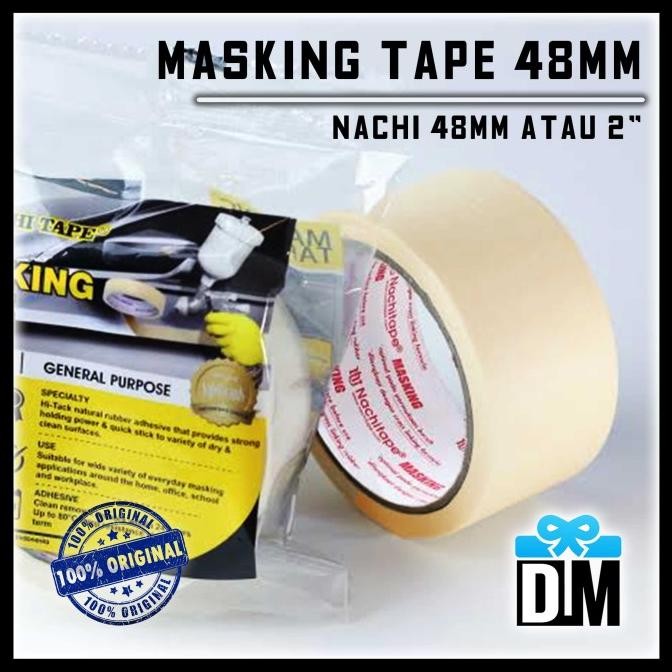 

~@~@~@~@] MASKING TAPE 48mm Solasi Lakban Selotip Label Sticker Roll Kertas Kain