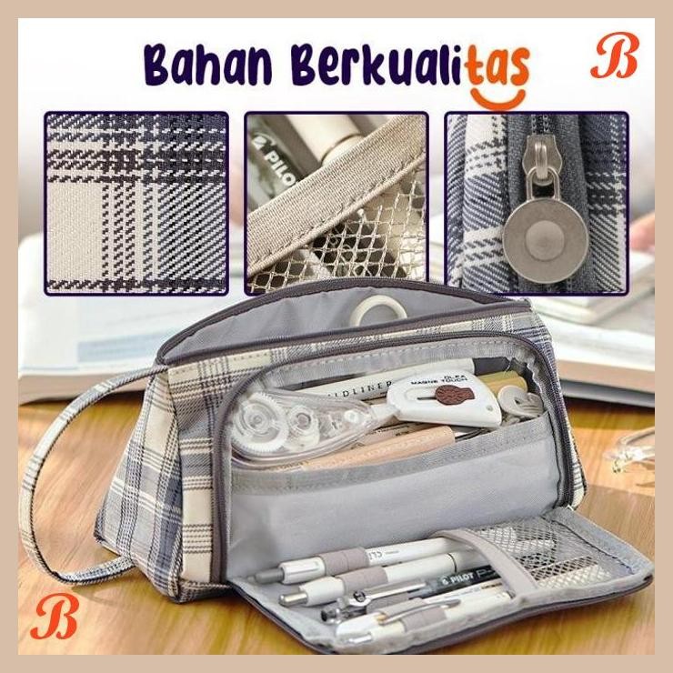 

| YZA | TEMPAT PENSIL CASE KULIAH SEKOLAH KANTOR STORAGE BAG PENA KOSMETIK