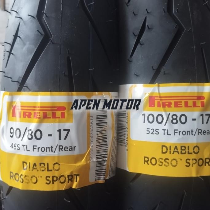 1 Set Pirelli Diablo Rosso Sport Ukuran 90/80-17 & 100/80-17