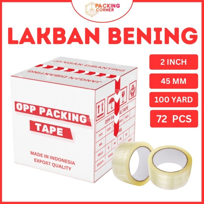 

1 DUS Lakban Bening 2 Inch 100 Yard 45mm 48mm GOJEK GRAB TERMURAH 1DUS