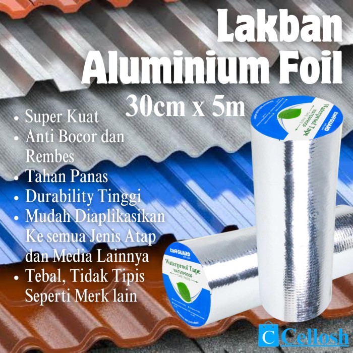 

Lakban Aluminium Anti Bocor Lakban Waterproof 30 cm x 5 meter