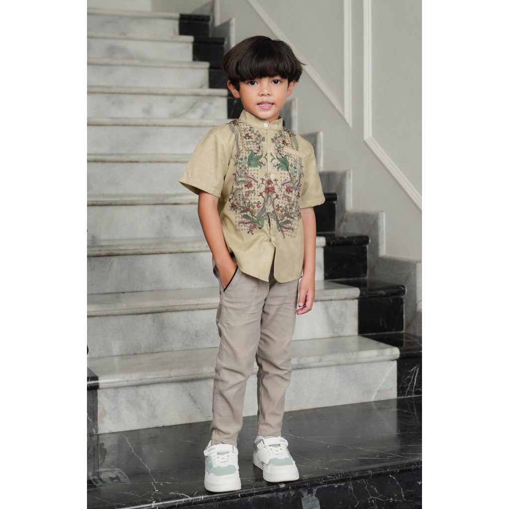 Benang Jarum - Serenity Soiree Kids Shirt - Nougat