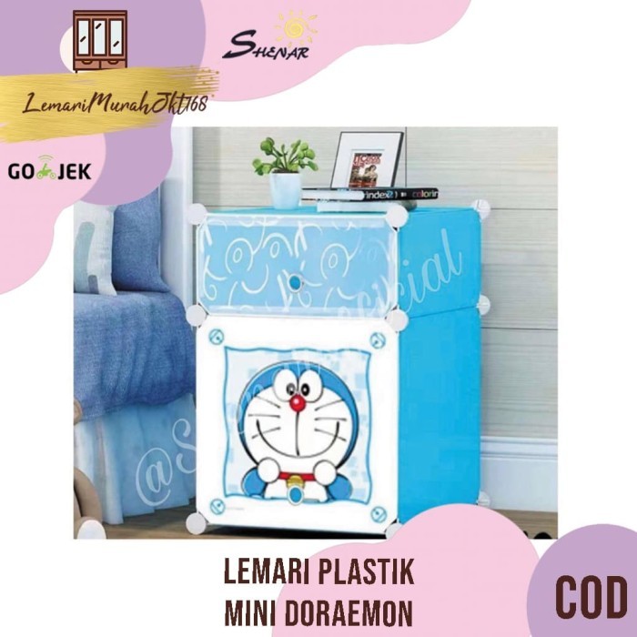 Lemari Mini Plastik Karakter Doraemon Bahan Plastik,Shenar