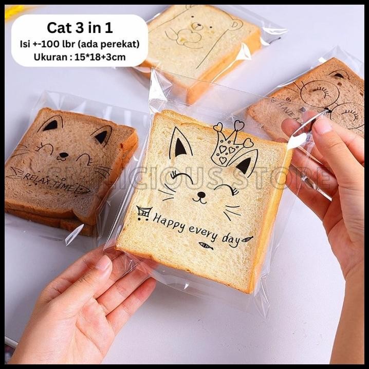 

Isi 100Pcs Plastik Roti Bakpao Donat Kue Opp Kemasan Plastik Ukuran 15x18+3 cm