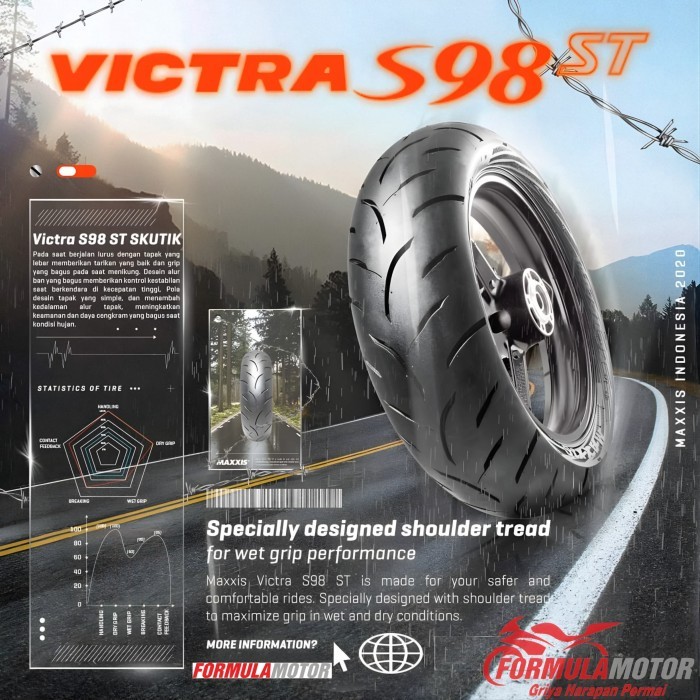 Maxxis Victra S98 St Ring 12 Tubeless Ban Motor Ring 12 Vespa/Piaggio