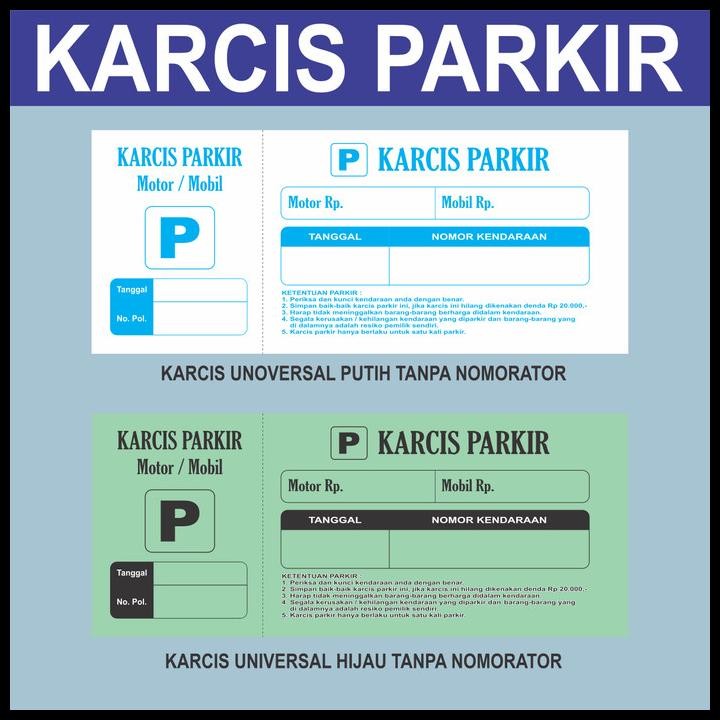 

Terlaris Karcis Parkir Manual Mobil / Motor / Sepeda + Nomorator 1/12 Folio Good Quality