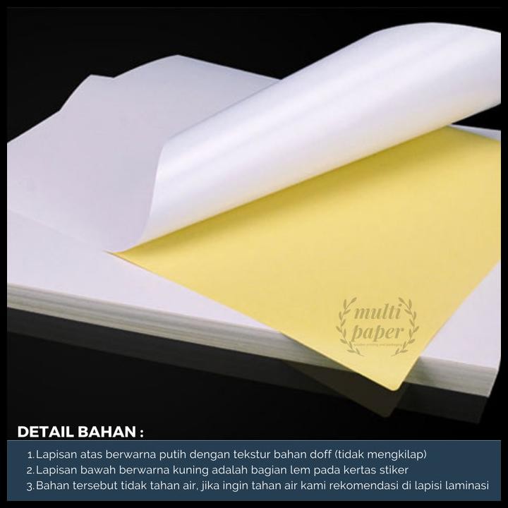 

Terlaris Kertas Sticker Hvs A6 Isi 100 Lembar / Kertas Stiker Label Pengiriman Good Quality