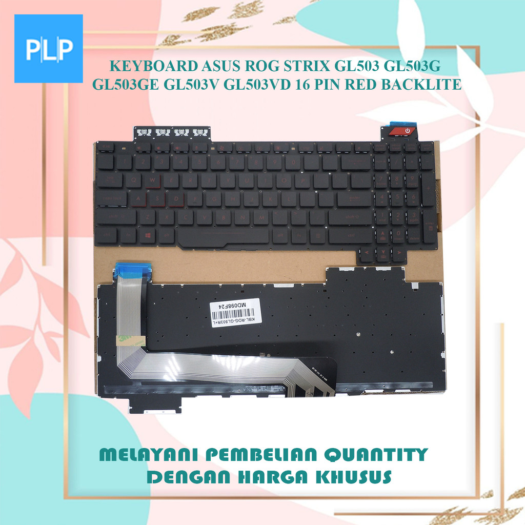 Keyboard Laptop Asus Rog Strix gl503 gl503g gl503ge gl503v gl503vd 16 Pin Red Backlite
