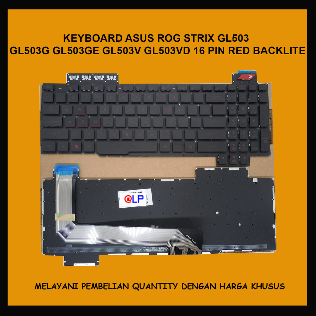 Keyboard Laptop Asus Rog Strix gl503 gl503g gl503ge gl503v gl503vd 16 Pin Red Backlite