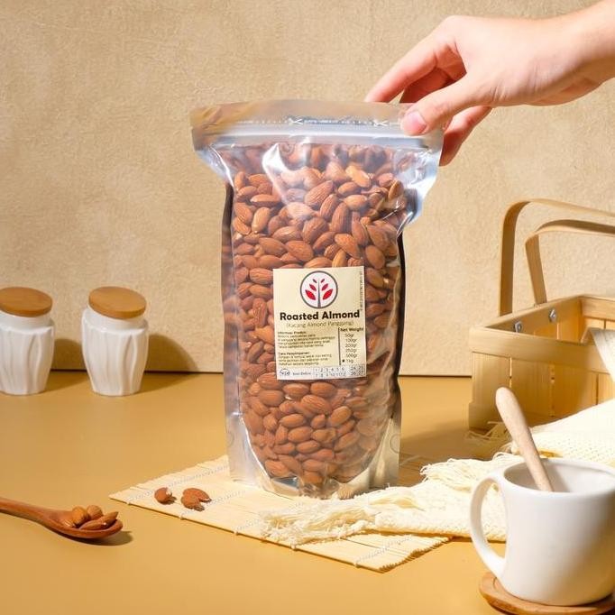 

Almond 1kg/Kacang Almond Panggang/Roasted Almond 1/2kg/500 gram cemilan snack Food Berkualitas
